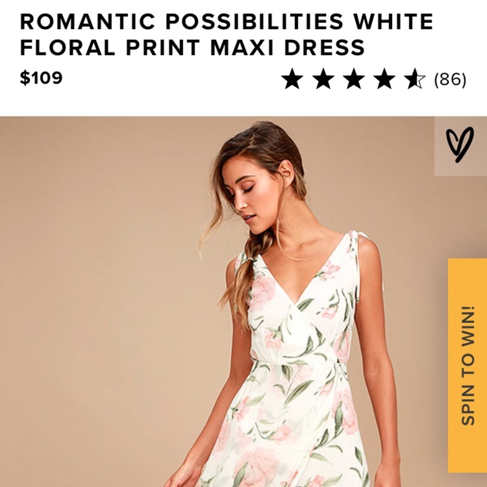 Lulus white floral maxi dress